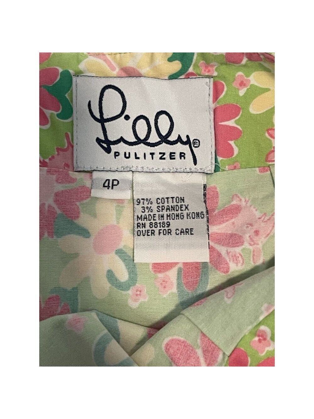 Lilly Pulitzer Floral & Rhino Print Women’s Mini Skirt W/Shorts Size 4P Skort - Picture 2 of 11